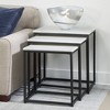 Coast to Coast Ponga 23"W Black Powder Iron and White Marble Nesting Tables Set of 3 - image 2 of 4