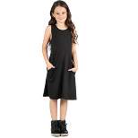 24seven Comfort Apparel Girls Sleeveless Pocket Swing Dress