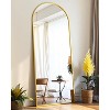 Beautyolove Arched Full Length Mirror, 64" x 21" Free Standing Floor Mirror, Modern Full Body Mirror with Stand, Gold - 3 of 4