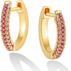 Dremmy Studios CZ Huggie Hoop Earrings | 14K Gold Plated, Chunky & Minimalist Gift - 1 of 4