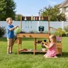 Costway Play Kitchen for Kids Wooden Toy Kitchen Playset with Removable Faucet & Sink Brown/Yellow - 2 of 4
