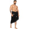 LA LEELA Men's Swimwear Cover Up Samoan Beachwear Summer Long Wrap Casual Embroidery Vacation Lava Lava For Men Sarongs Cover-Up One Size Smokey - 3 of 4