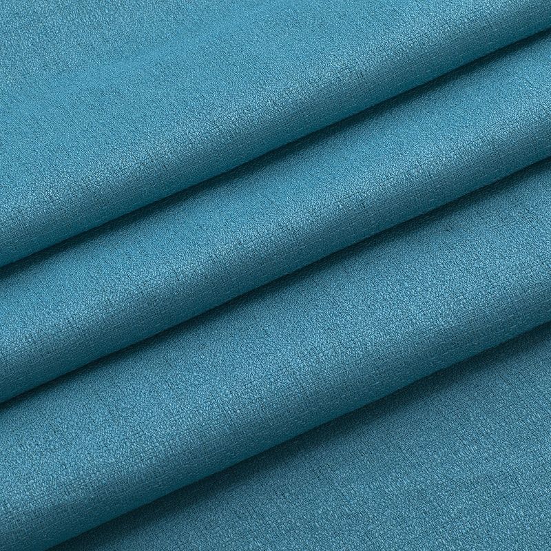 Kate Aurora Semi Sheer Flax Styled Turquoise Rod Pocket Single Window Curtain Panel - 52 in. W x 84 in. L, 5 of 6