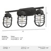 Hunter Fans 11.5" Starklake 2-Light Wall Lights Noble Bronze Finish - Rustic Industrial Bath Vanity Lighting - 3 of 4