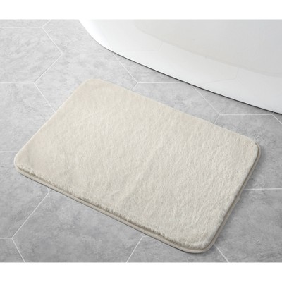 17"x24" Faux Fur Bath Rug Taupe - VCNY