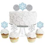 Big Dot of Happiness Winter Wonderland - Dessert Cupcake Toppers - Snowflake Holiday Party and Winter Wedding Clear Treat Picks - Set of 24
