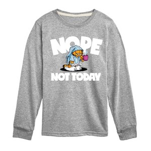 Boys' - Garfield - Nope Not Today Long Sleeve Graphic T-Shirt - 1 of 4
