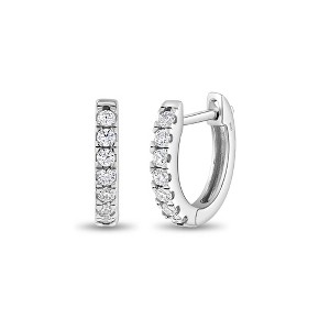 Girls' Small Multi CZ Huggie Hoop Sterling Silver Earrings - In Season Jewelry - 1 of 4