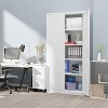 AOBABO 31.5 in. W x 70.9 in. H x 15.75 in. D Metal Storage Cabinet in White, Steel Garage Cabinets with Single Handle - 3 of 4