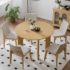 PexFix 45" Oak Solid Wood Farmhouse Dining Table Round Wood Top for Modern Dining Rooms & Family Gatherings - 3 of 4