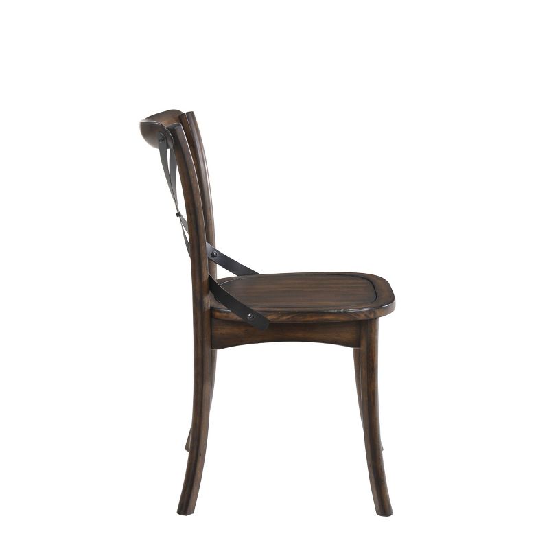 Set of 2 Kaelyn Side Dining Chair Dark Oak/Black - Acme Furniture, 5 of 7