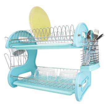Michael Graves Design 3 Section Plastic Dish Drying Rack with