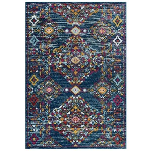 Modway Entourage Khalida Distressed Vintage Floral Lattice Area Rug, 5x8, Blue, Orange, Yellow, Red - 1 of 4