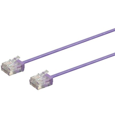  Monoprice Cat6 Ethernet Patch Cable - 10 Feet - Purple | Stranded, 550MHz, UTP, Pure Bare Copper Wire, 36AWG  - Micro SlimRun Series 