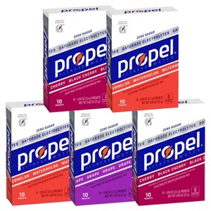 Propel Powder Packets, 3 Flavor Variety Pac - 10 Servings/Pack (Pack of 5) - 1 of 4