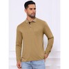 INSPIRE CHIC Men's Contrast Button Collared Pocket Long Sleeves Golf Polo T-Shirts - 4 of 4