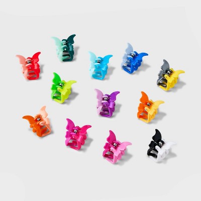 Girls' 12pk Mini Butterfly Claw Clips - art class™: Kids Hair Accessories, Solid Pattern, Metal & Plastic