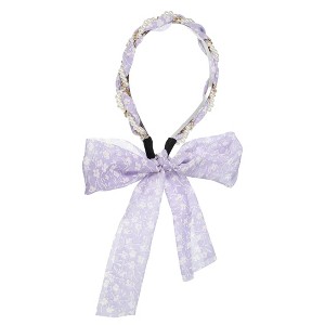 Unique Bargains Women's Satin Cross Knotted Fabric Headband 6.50"x5.71" 1 Pc - 1 of 4