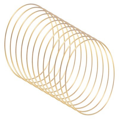 Unique Bargains Metal Electroplating Macrame Crafting Crafts Hoop 12 Pcs