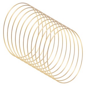Unique Bargains Metal Electroplating Macrame Crafting Crafts Hoop 12 Pcs - 1 of 4