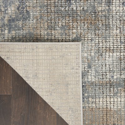 Concerto Blue and Beige Abstract Synthetic 5'3" x 7'3" Area Rug
