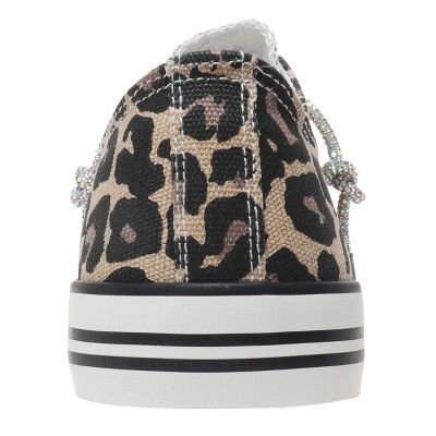 Женские кроссовки Outwoods Womens Logan 8 Canvas Low Top Sneaker with Sparkle Laces, Leopard (7) — фото 3
