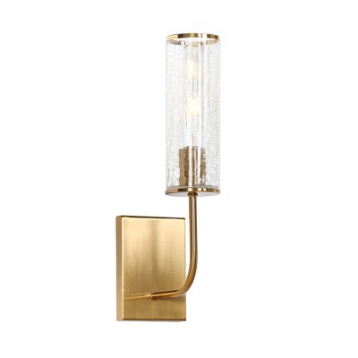 LNC Fiorekaury 4.3-in W 1-Lights Polished Gold with Crackle Glass Cylinder Modern/Contemporary  Indoor Wall Lights