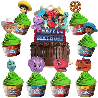 Treasures Gifted Dino Ranch Party Supplies - Cake Topper Set