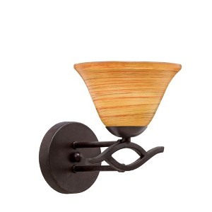 Toltec Lighting Revo 1 - Light Sconce in  Dark Granite with 7" Firré Saturn Shade - 1 of 1