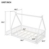NicBex Kids Montessori Bed with Guardrails,Floor Bed with Tent-shaped Design,Twin/Full Size Toddler bed for Bedroom,White/Brown/Gray/Off-White - 3 of 4
