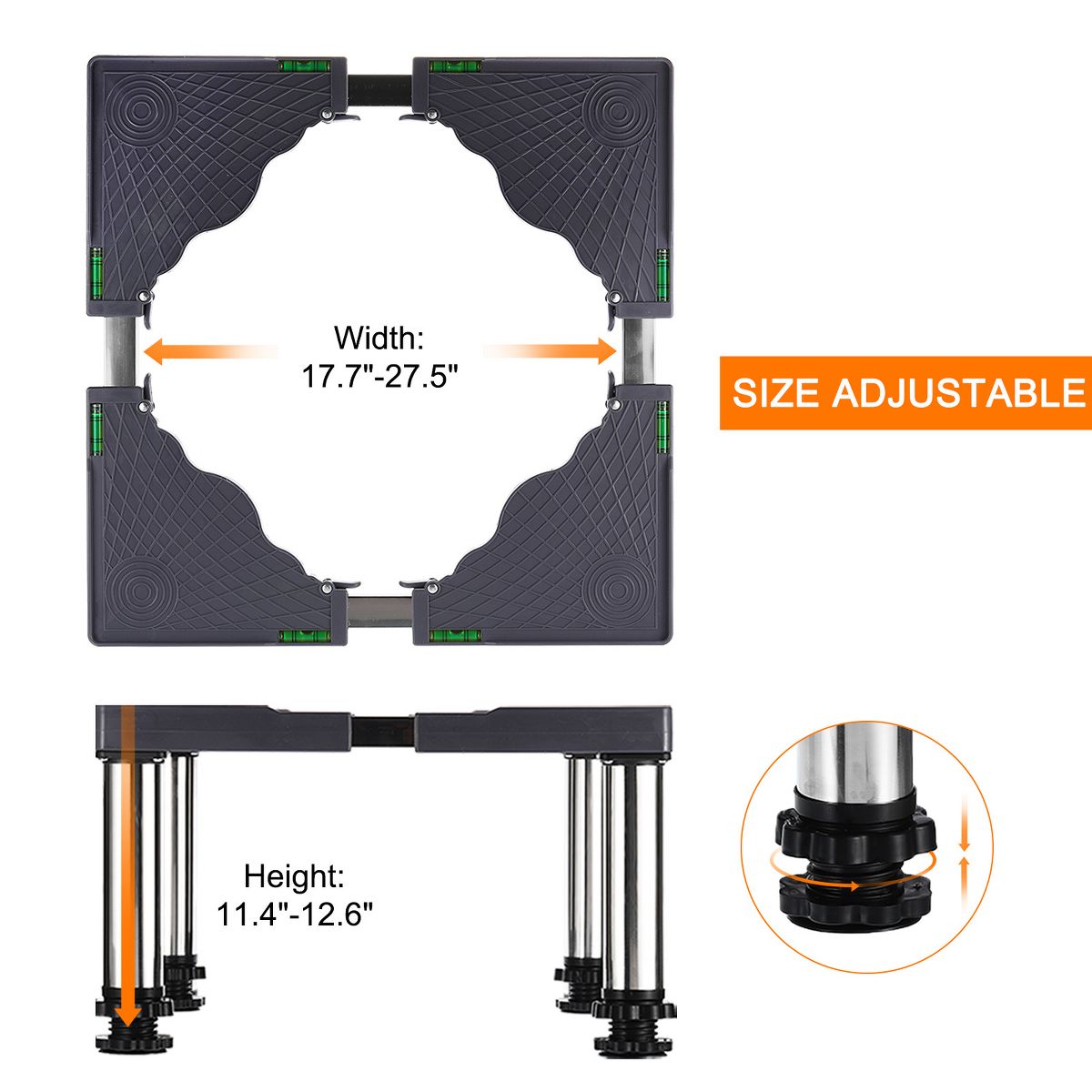 Unique Bargains 4 Strong Feet Multi-Functional Adjustable Mini Fridge Stands - thumbnail 4