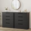 4 Drawer Dresser for Bedroom, Black Chest of Drawers with Embedded Handles Design, Wooden Dresser Organizer for Living Room - 4 of 4