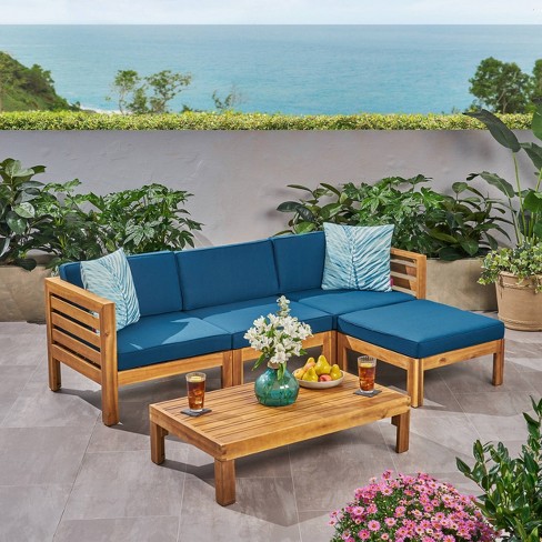 Wooden patio sofa outlet set