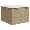 Garden Stool Black PE Rattan, Powder-Coated Steel, Polyester, FoamvidaXL - 2 of 4
