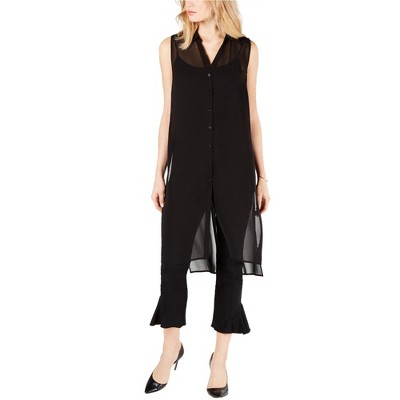 I.N.C International Concepts Womens High-Low Tunic Blouse, Black, Medium