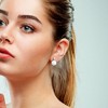 EVERLY JEWELRY | Sterling Silver 0.02 CT Diamond TW 11-12 MM Cultured Freshwater Pearl Fashion Post Earrings - 4 of 4