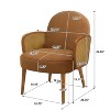 CAVINAS Velvet Accent Chair with Rattan Armrests and Wooden Legs,Mid-Century Upholstered Living Room Chairs,Reading Chairs for Living Room - 3 of 4