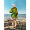 HAPPY BAY Women's Open Front Summer Beach Bikini Cardigan Swimsuit Coverups Beachwear Mini Bathing Suit Duster for Women L-XL Green, Leaf - 2 of 4