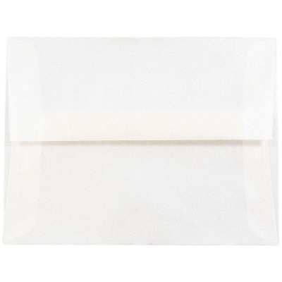 JAM Paper A2 Translucent Vellum Invitation Envelopes 4.375x5.75 Platinum SLVR PACV616