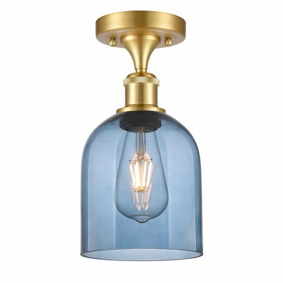Bella - 1 Light Semi-Flush Mount In Industrial Style-10.75 Inches Tall and 5.5 Inches Wide