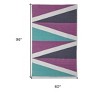 Ivory Purple and Green Geometric Power Loom Area Rug - 3 of 4