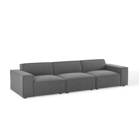 3pc Restore Sectional Sofa Charcoal - Modway: Upholstered Fabric ...