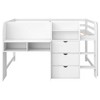 YOOCOZZ Full Size Low Loft Bed with Built-in Desk,Storage Cabinets and Open Bookcase - 3 of 4