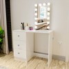 Andromeda Lighted Makeup Vanity White - Boahaus: Elegant Desk with Mirror, 14 LED Bulbs, Storage Drawers - 3 of 4