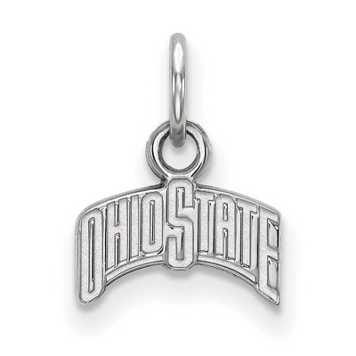 Black Bow Jewelry 10k White Gold Ohio State Buckeyes NCAA Extra Small Pendant