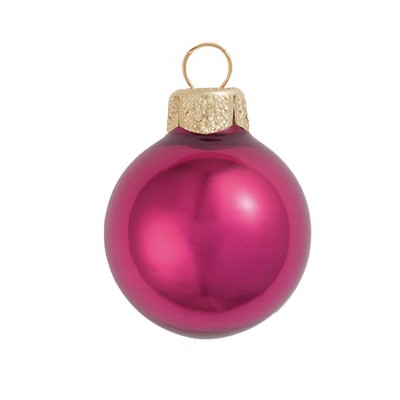 Northlight 6ct Bordeaux Pink Glass Pearl Christmas Ball Ornament 4" (100mm)