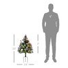 TopComfy Christmas Tree Stand 2.5FT Outdoor Entryway Tree Set with Red Berries and Pine Cones for Holiday Decor, Green, 15.8"*15.8"*29.5" - 3 of 4