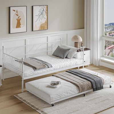 Twin Daybed with Trundle, Day Bed with Trundle Bed Twin, Twin Size Mattress Foundation