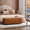 43.5" Faux Leather Storage Ottoman Bench with Stitching and Safety Hinges for Bedroom & Entryway - 3 of 4