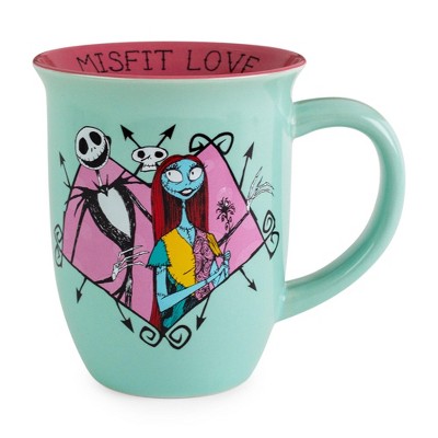 Silver Buffalo Nightmare Before Christmas Jack and Sally 16oz Wide Rim Ceramic Mug